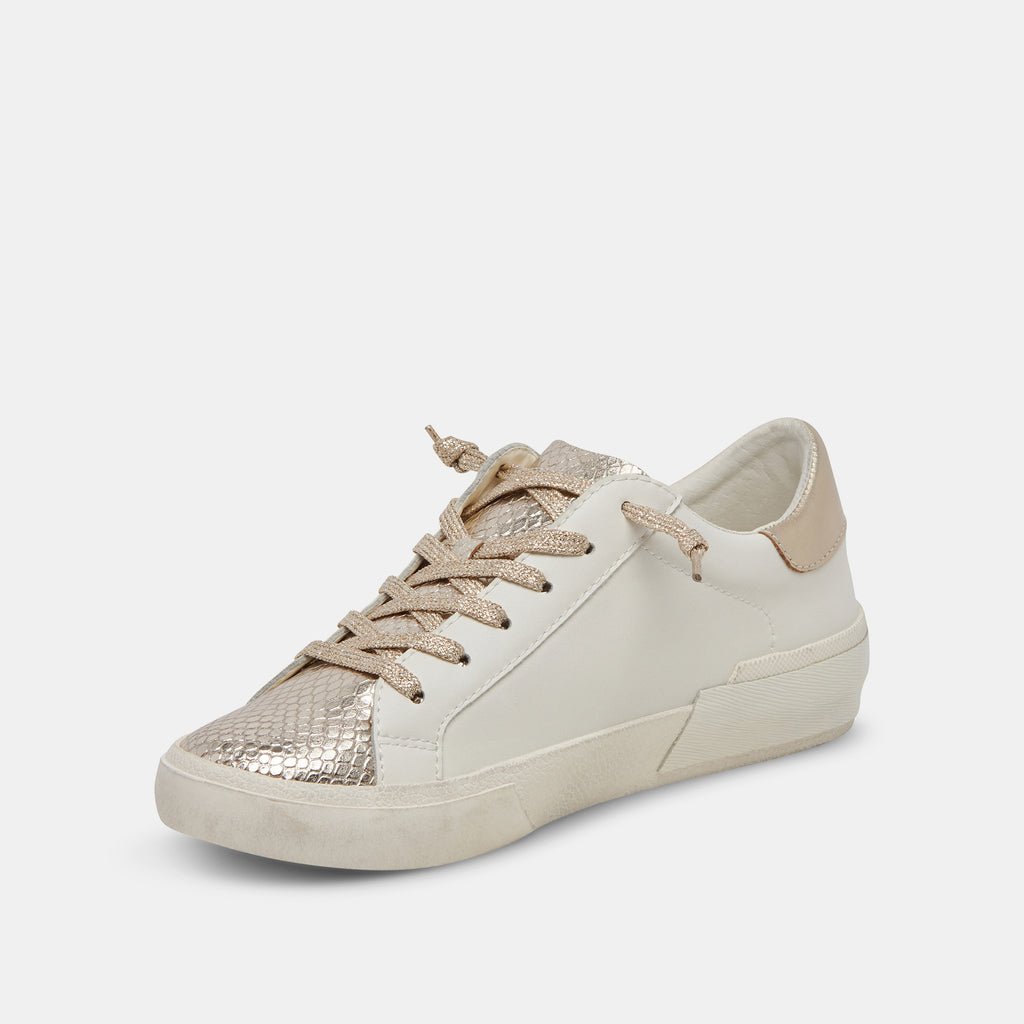 Dolce Vita "Zina" Sneaker-White Gold Leather