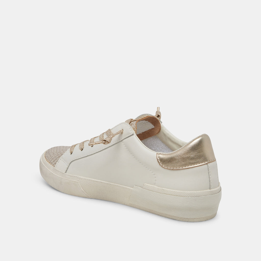 Dolce Vita "Zina" Sneaker-White Gold Leather