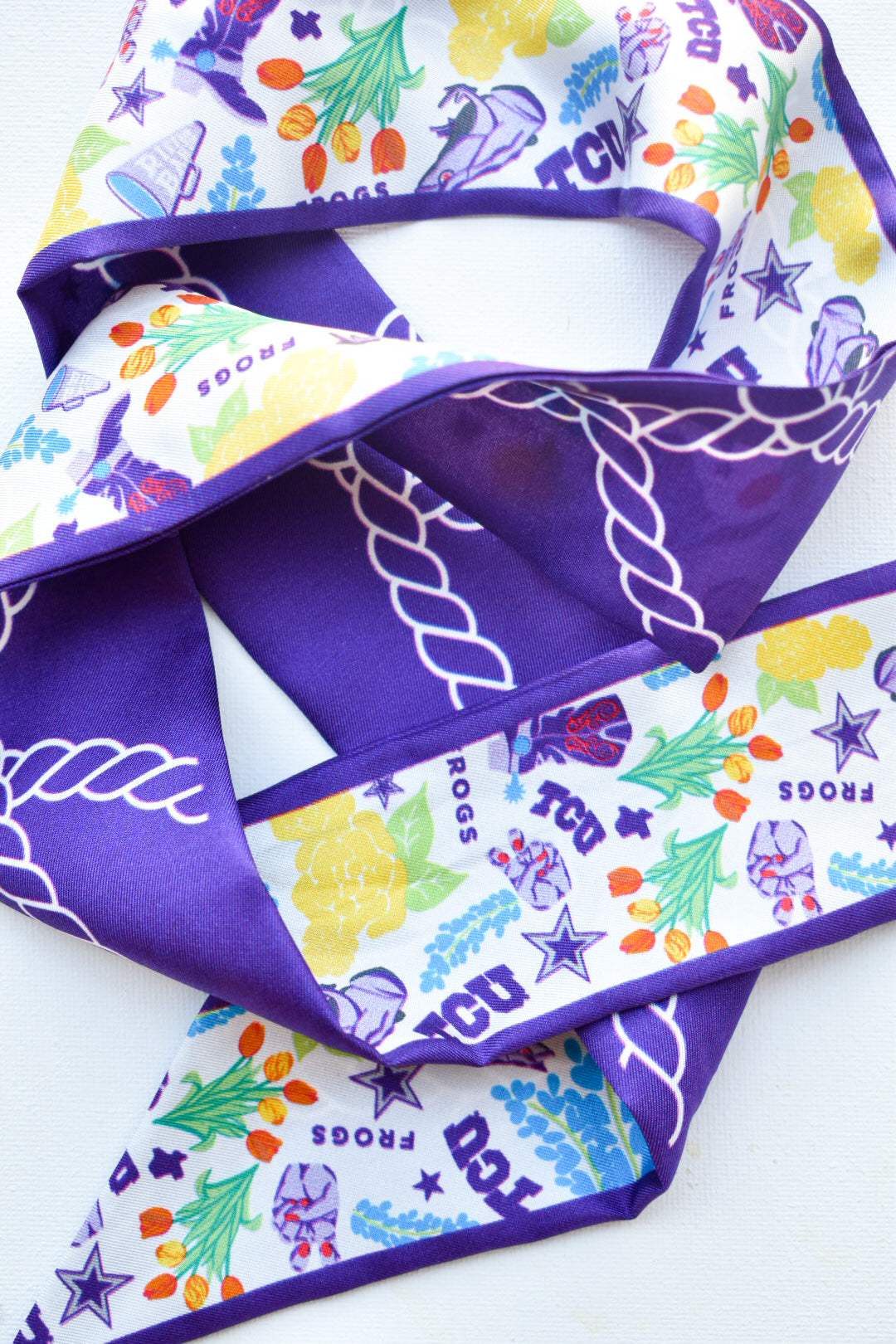 Saturday Silks "Horned Frogs" Skinny Scarf