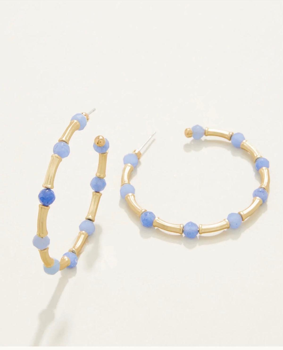 Spartina 449 Calm Waters Hoop Earrings-Blue Aventurine