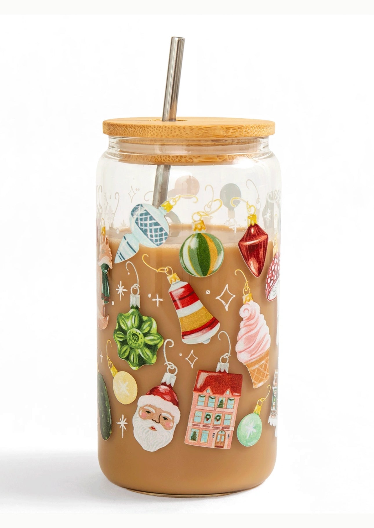 1 Canoe 2 "Around the Tree" Glass Can with Straw