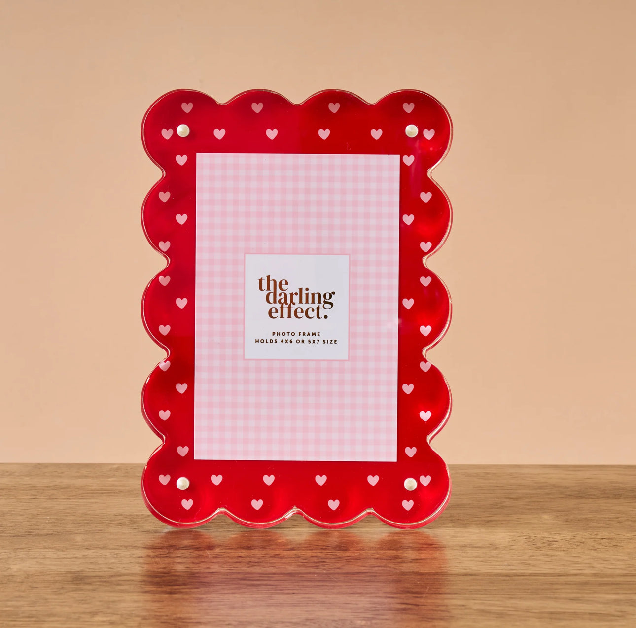 The Darling Effect Rectangle Scalloped Acrylic Frame-Tiny Hearts