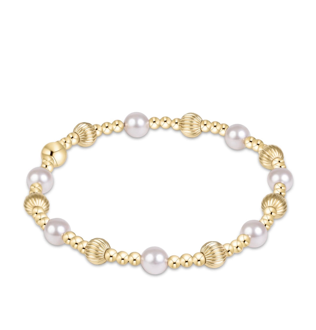 Enewton “Dignity Sincerity” Gold 5mm Bracelet- Pearl