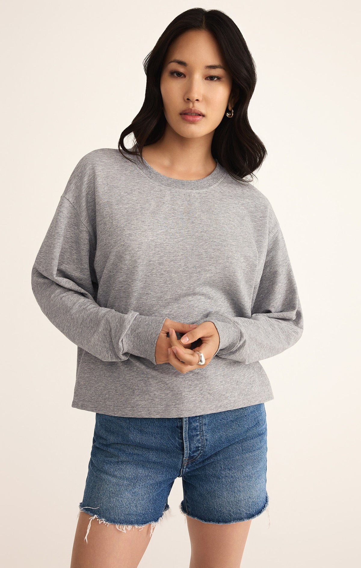 Z Supply Ellis Sweatshirt-Classic Heather Grey