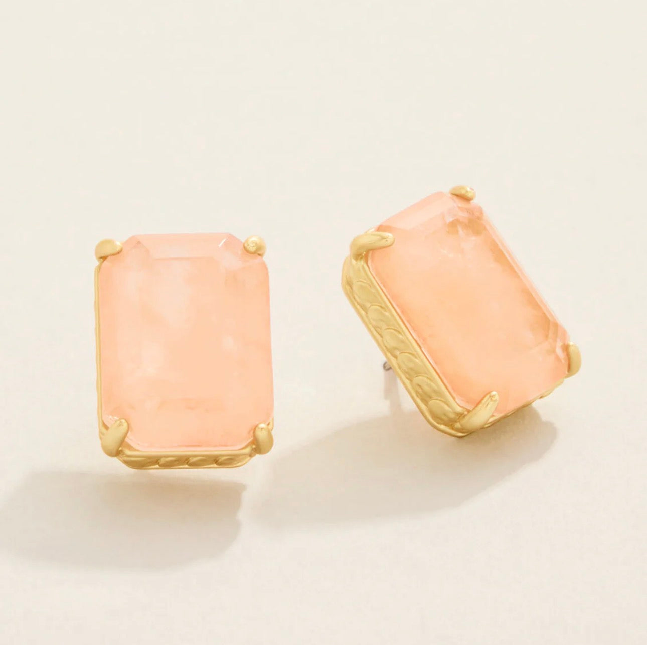 Spartina 449 Naiad Rectangle Stud Earring-Pink
