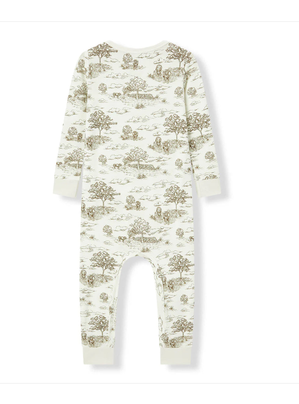 Milkbarn Kids “Country Toile” Luxe Stretch Zipper Pajama