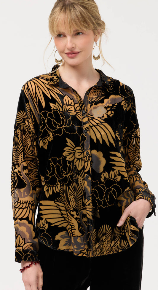 Johnny Was "Audrey" Shirt with Tail Hem-Lyla