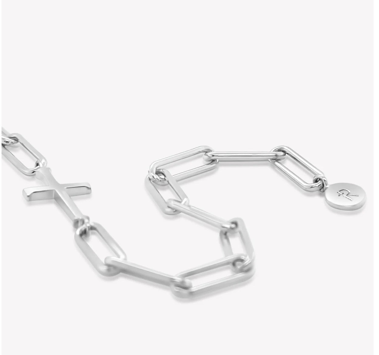 Rizen Chain Breaker Cross Bracelet-Silver