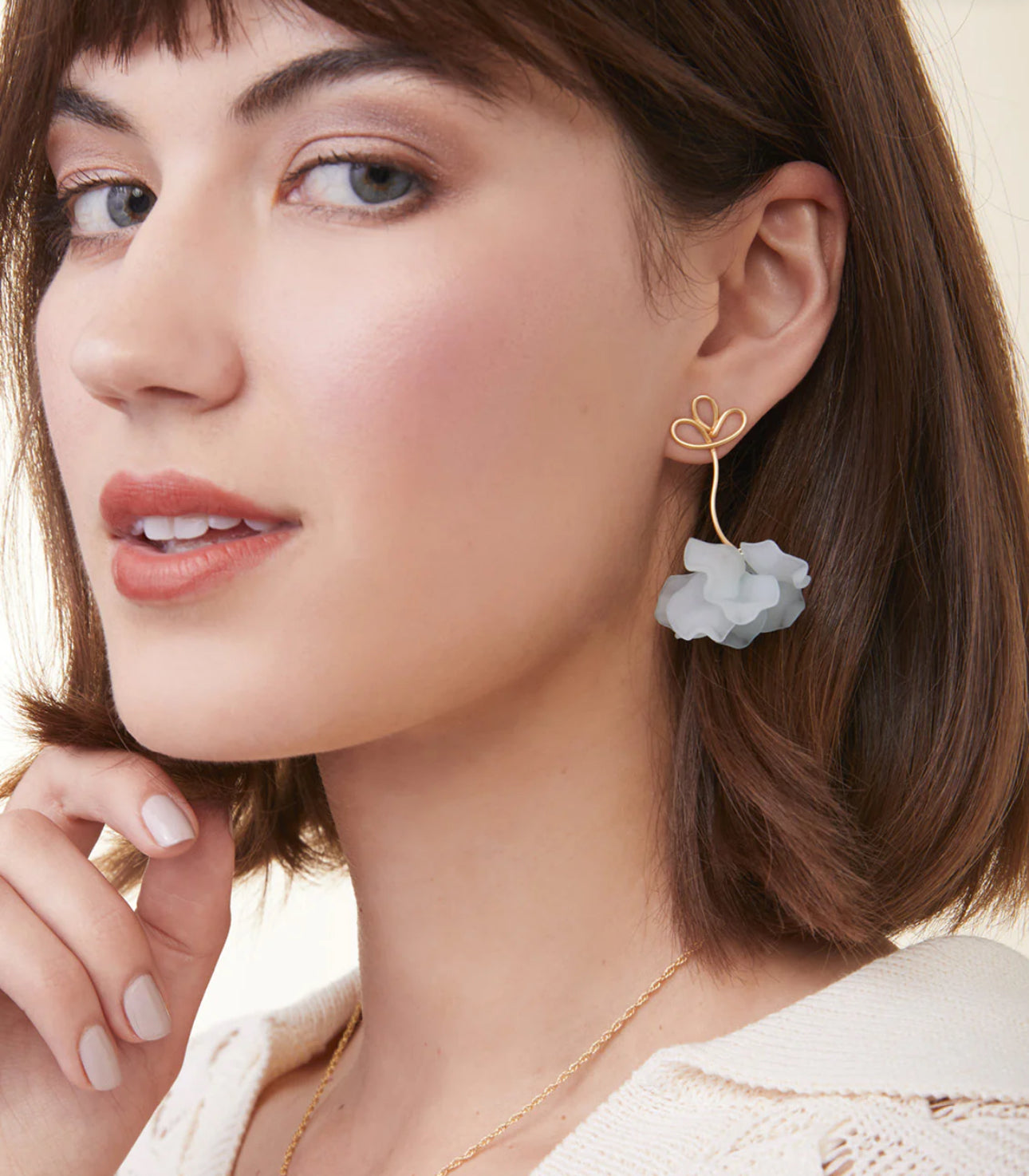 Spartina 449 Corolla Stem Earrings-Pearl