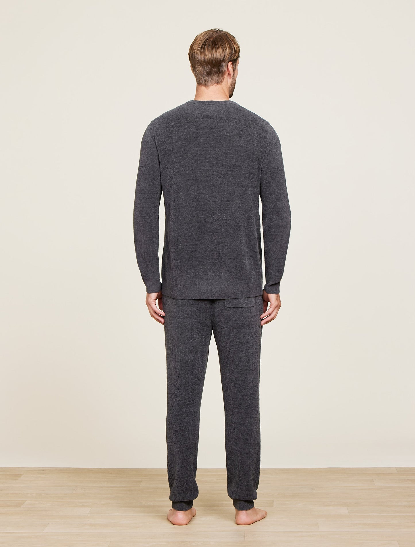 Barefoot Dreams CozyChic Ultra Lite® Men's Rib Inset Pullover-Carbon