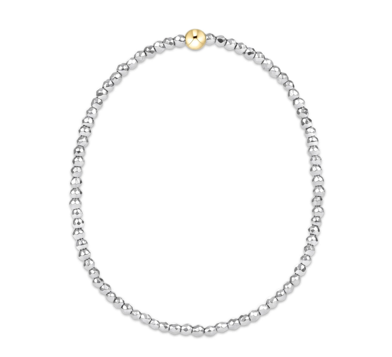 Enewton Silver Faceted Hematite 2mm Bead Bracelet