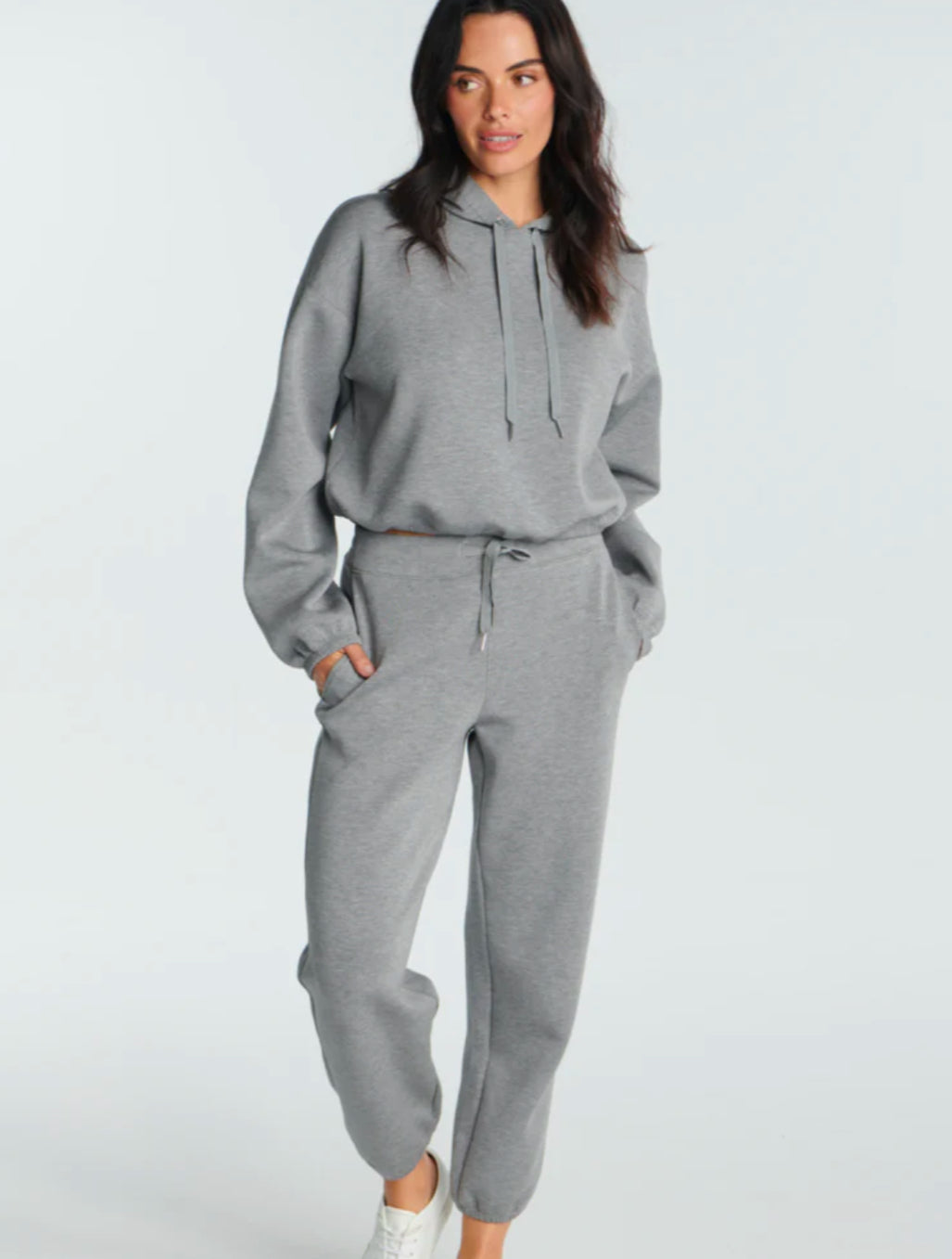 Spanx AirEssentials Cinched Hoodie- Med Grey Heather