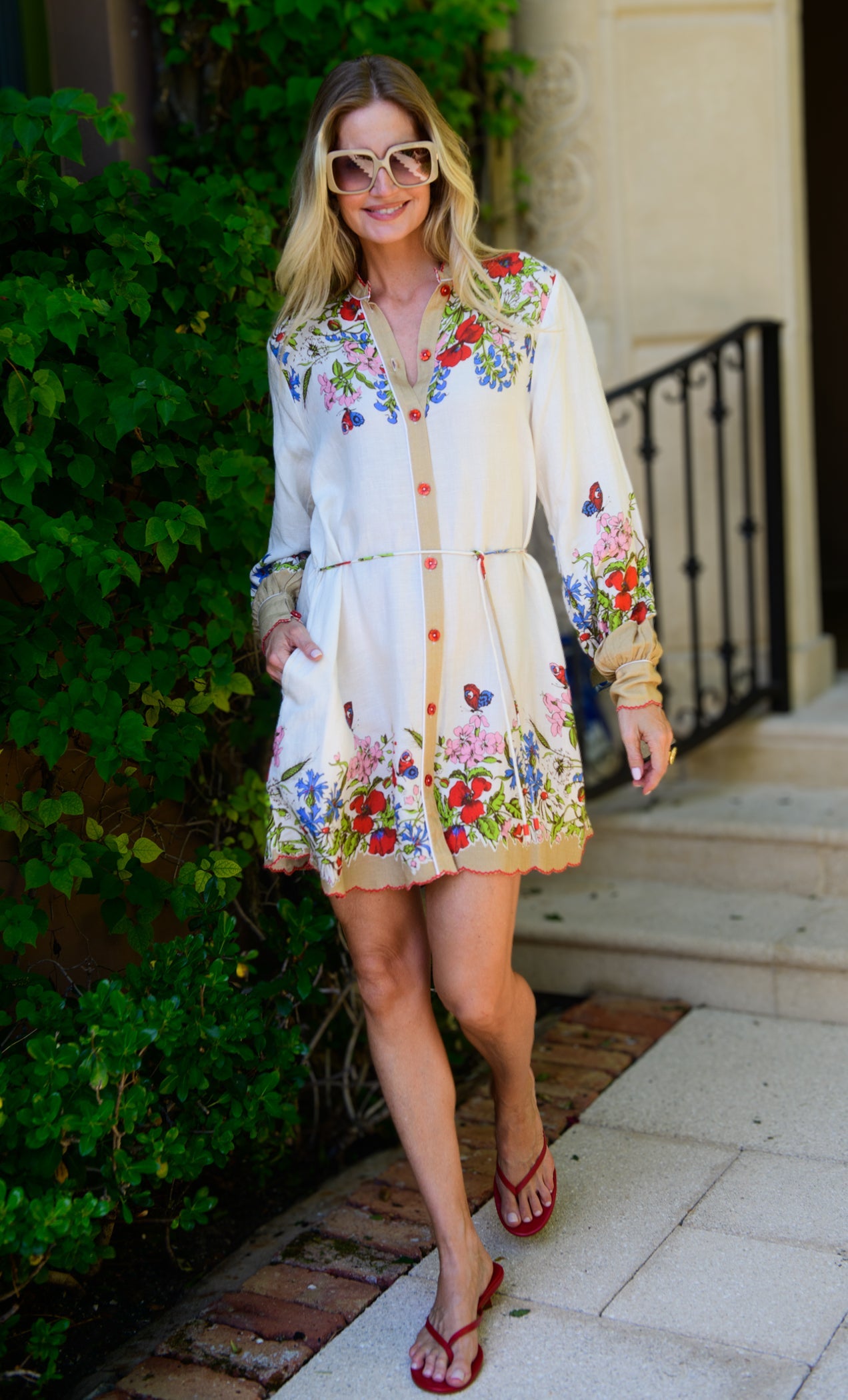 Elizabeth James "Tara" Dress-Butterfly Garden