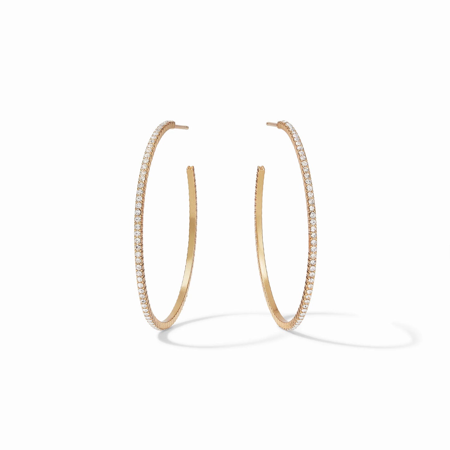 Julie Vos Gold Windsor Hoop - Large- Cubic Zirconia