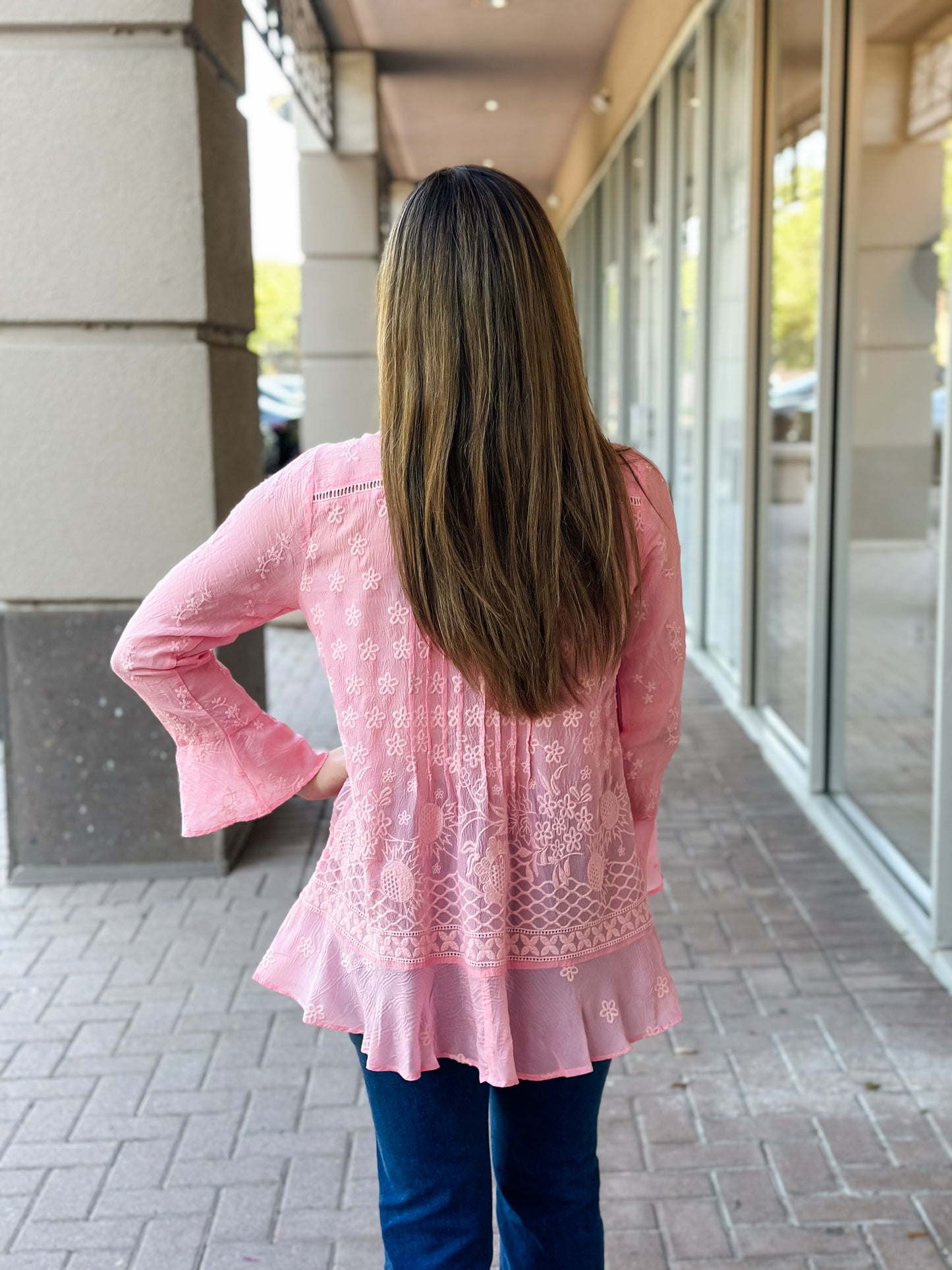 Johnny Was Fleur Du Jour Tunic-Coral Sunset