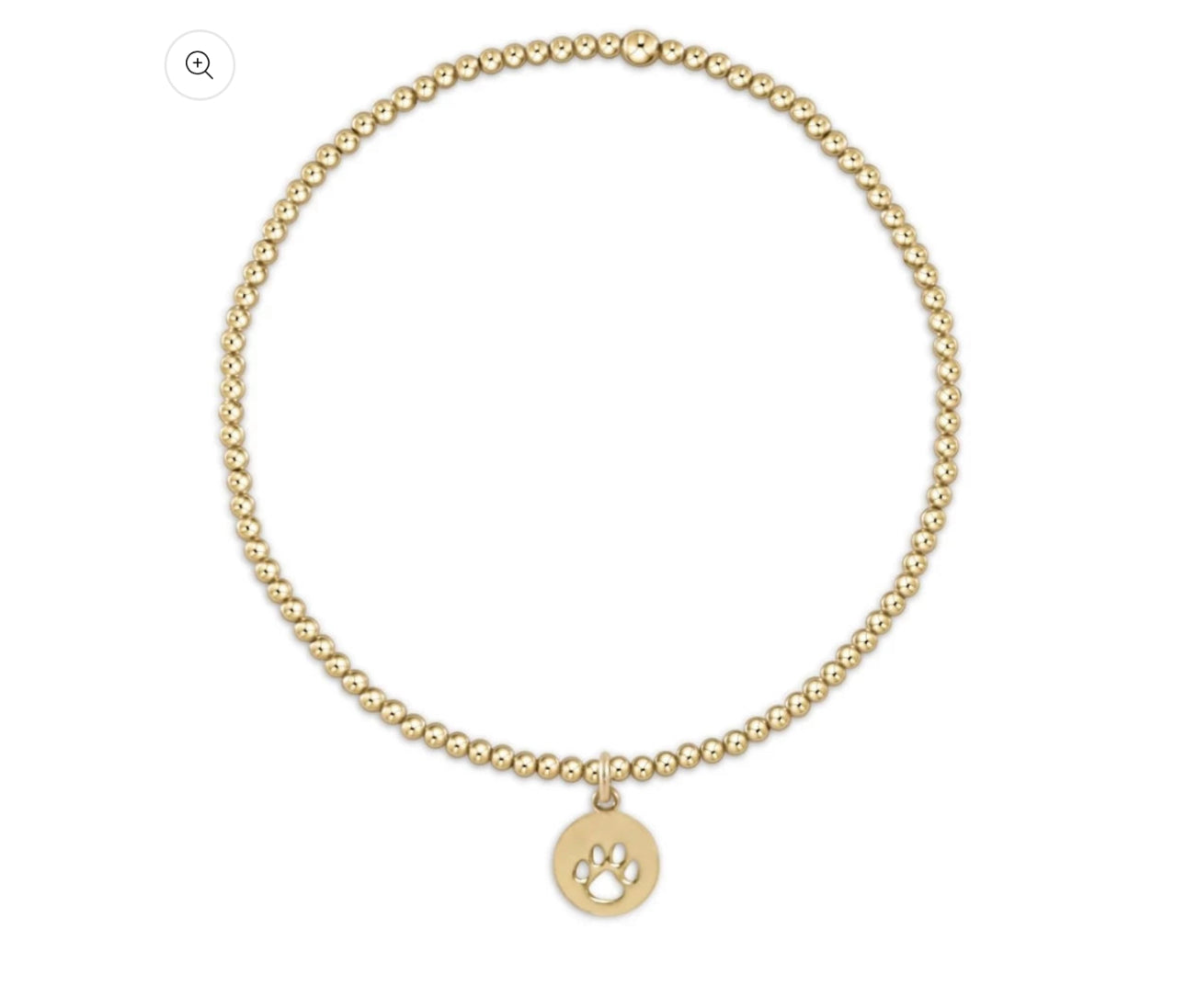 Enewton “Classic” Gold 2mm Bead Bracelet - Paw Print Small Gold Disc