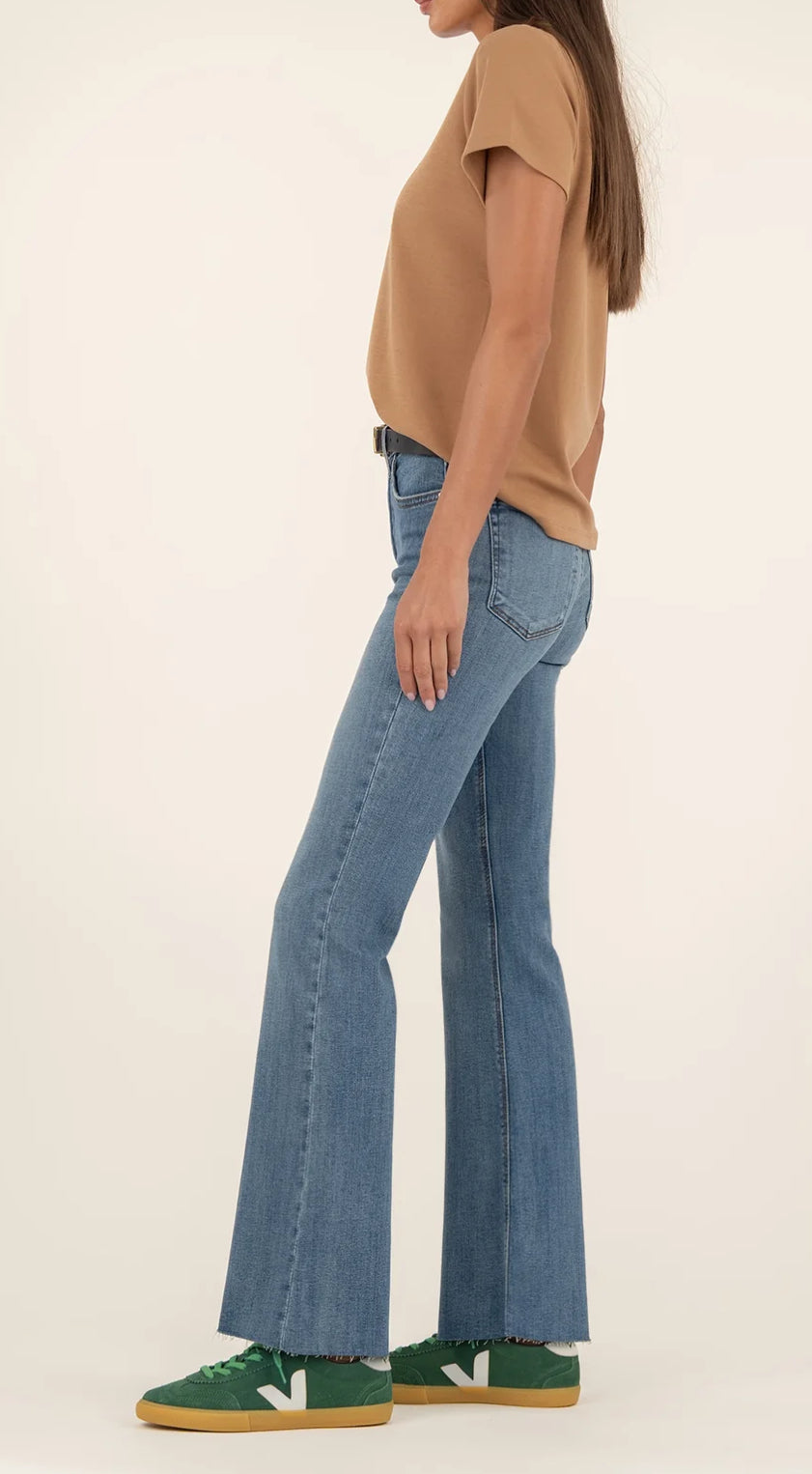 Kut from the Kloth "Stella" High Rise Fab Ab Flare-Hardworking