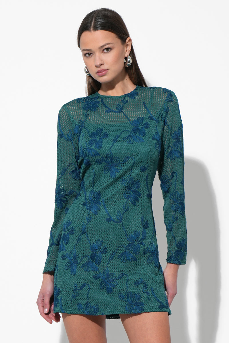 Adelyn Rae “Cheryl” Crochet Lace Mini Dress