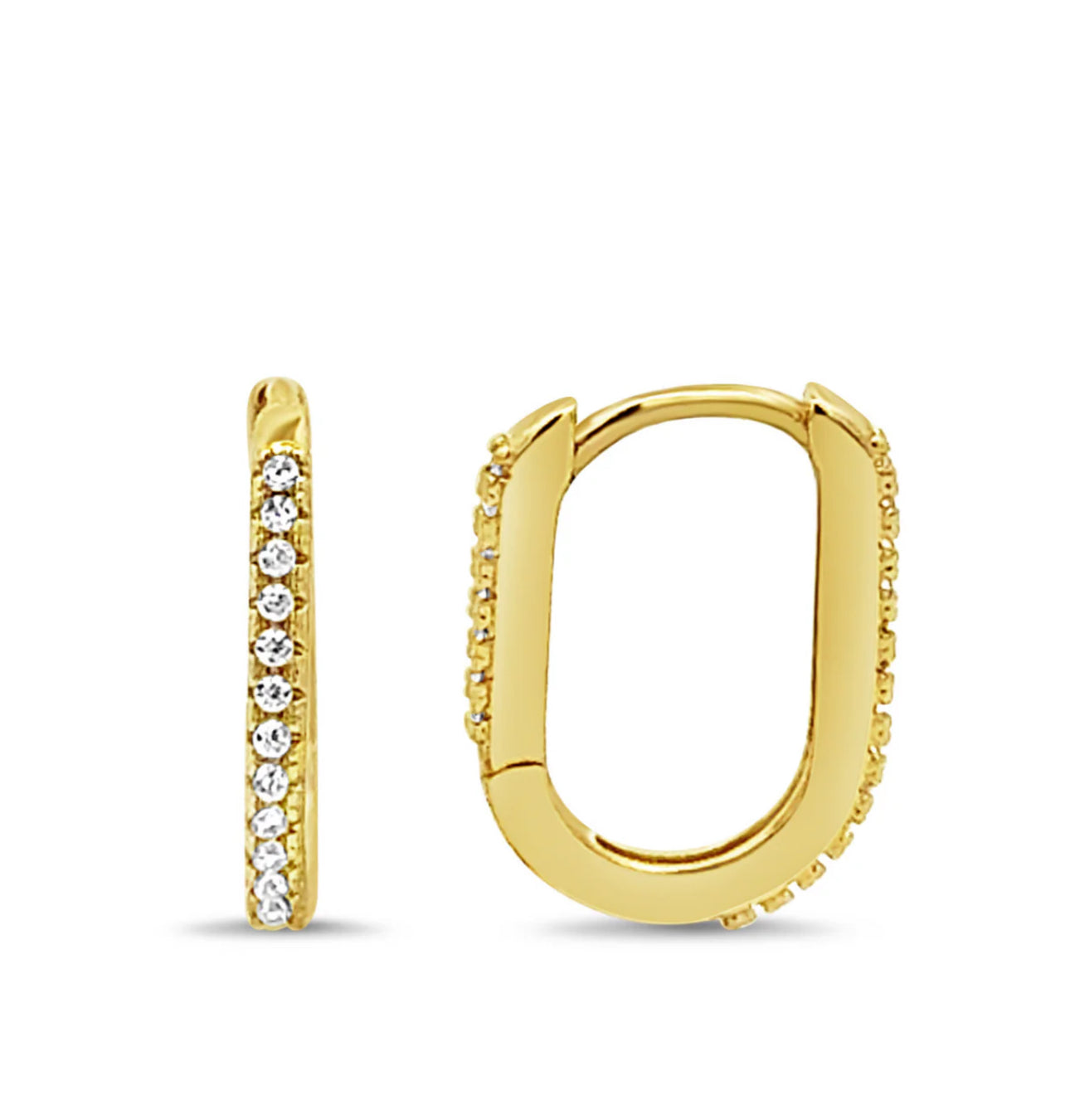 LeMel Paperclip CZ Huggie Earrings