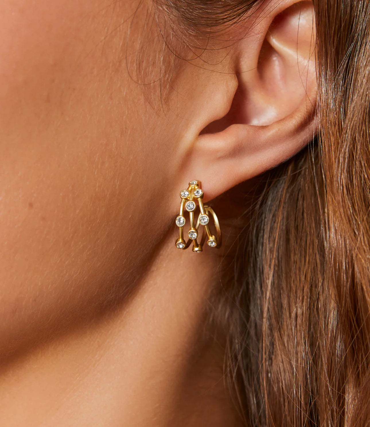 Spartina 449 Barratt Hoop Earrings-Crystal
