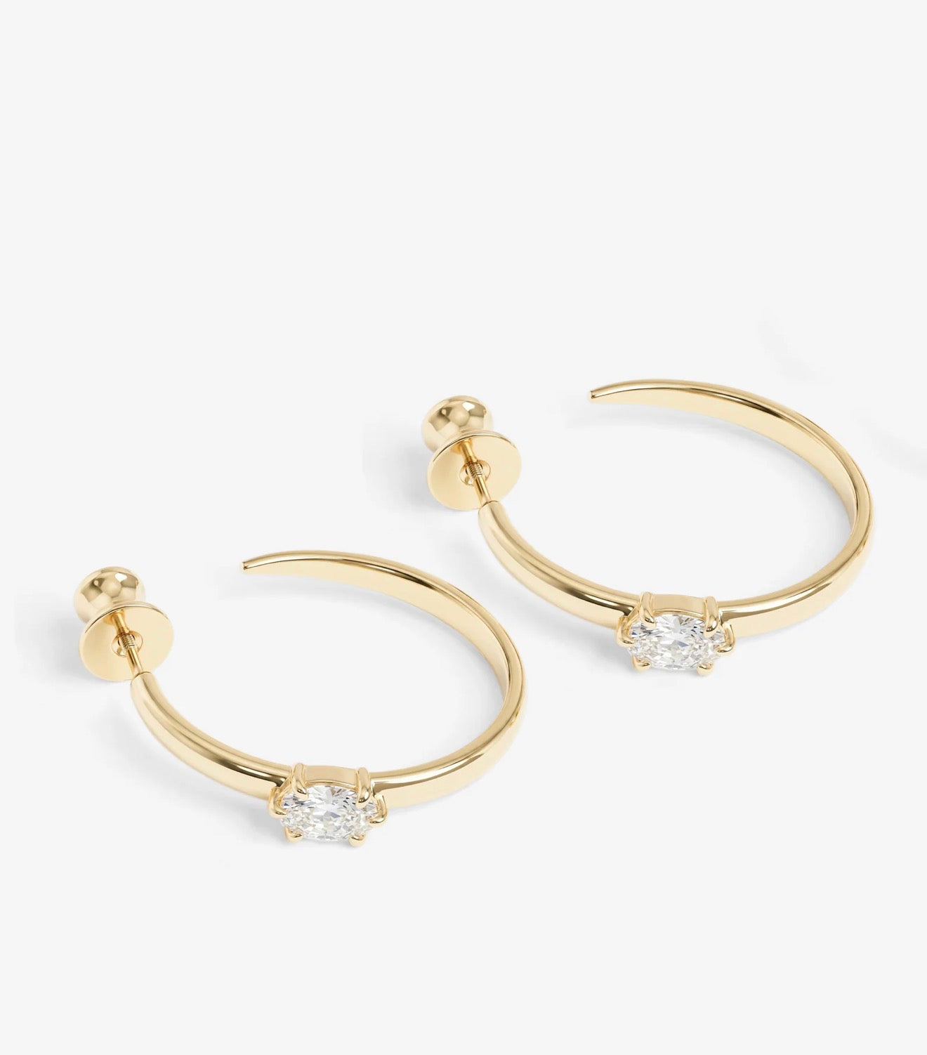 Melinda Maria “She’s on Point” 1” Lasso Hoops-Gold/White