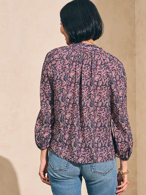 Faherty "Portia" Top- Fiona Block Print