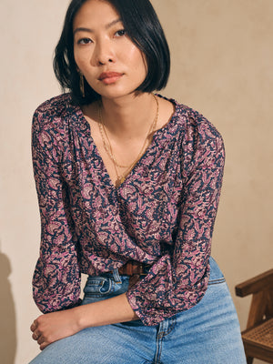 Faherty "Portia" Top- Fiona Block Print