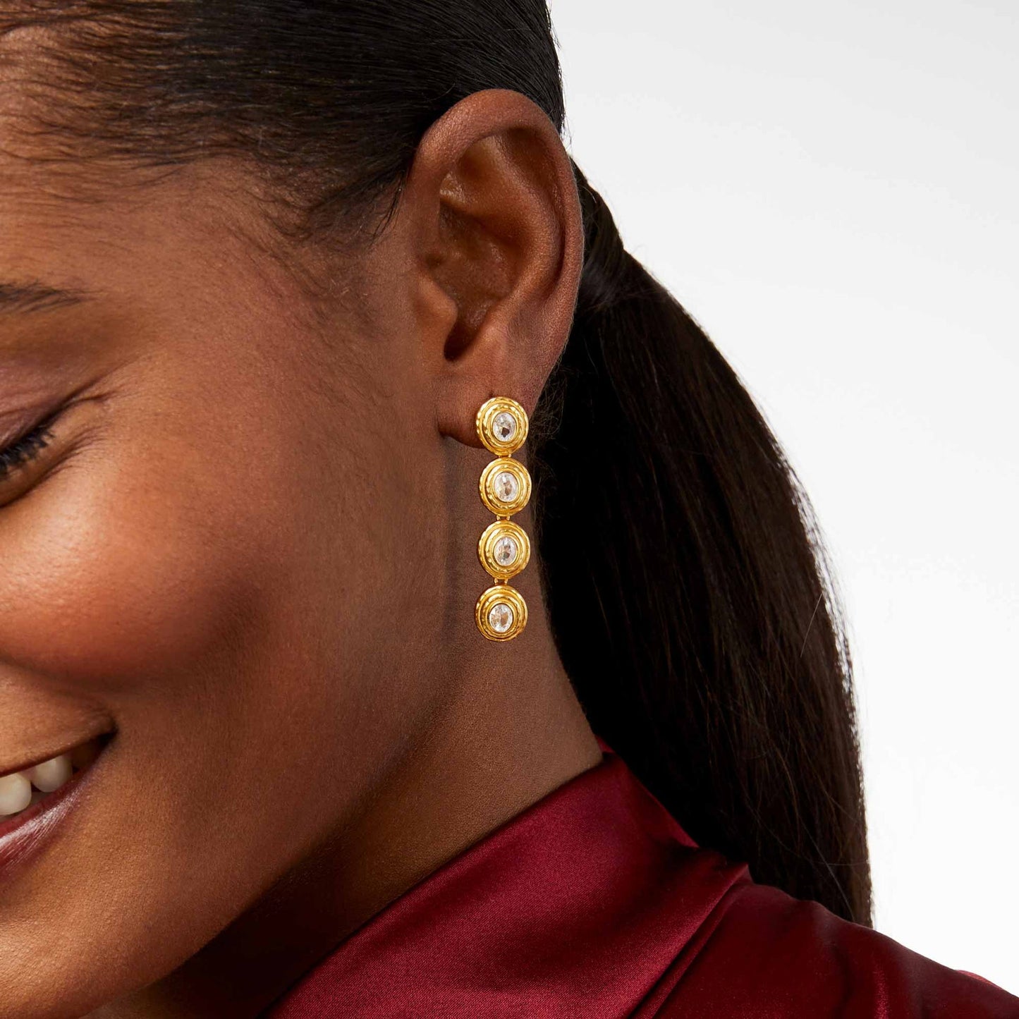 Julie Vos "Tudor" Tier Earring-Cubic Zirconia