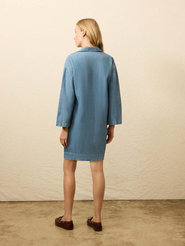 Faherty Linen Denim Sail Away Dress - Bluecrest Wash