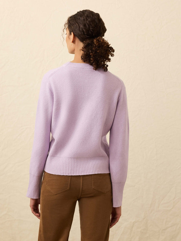 Faherty Jackson Crewneck Sweater - Ice Lilac Heather