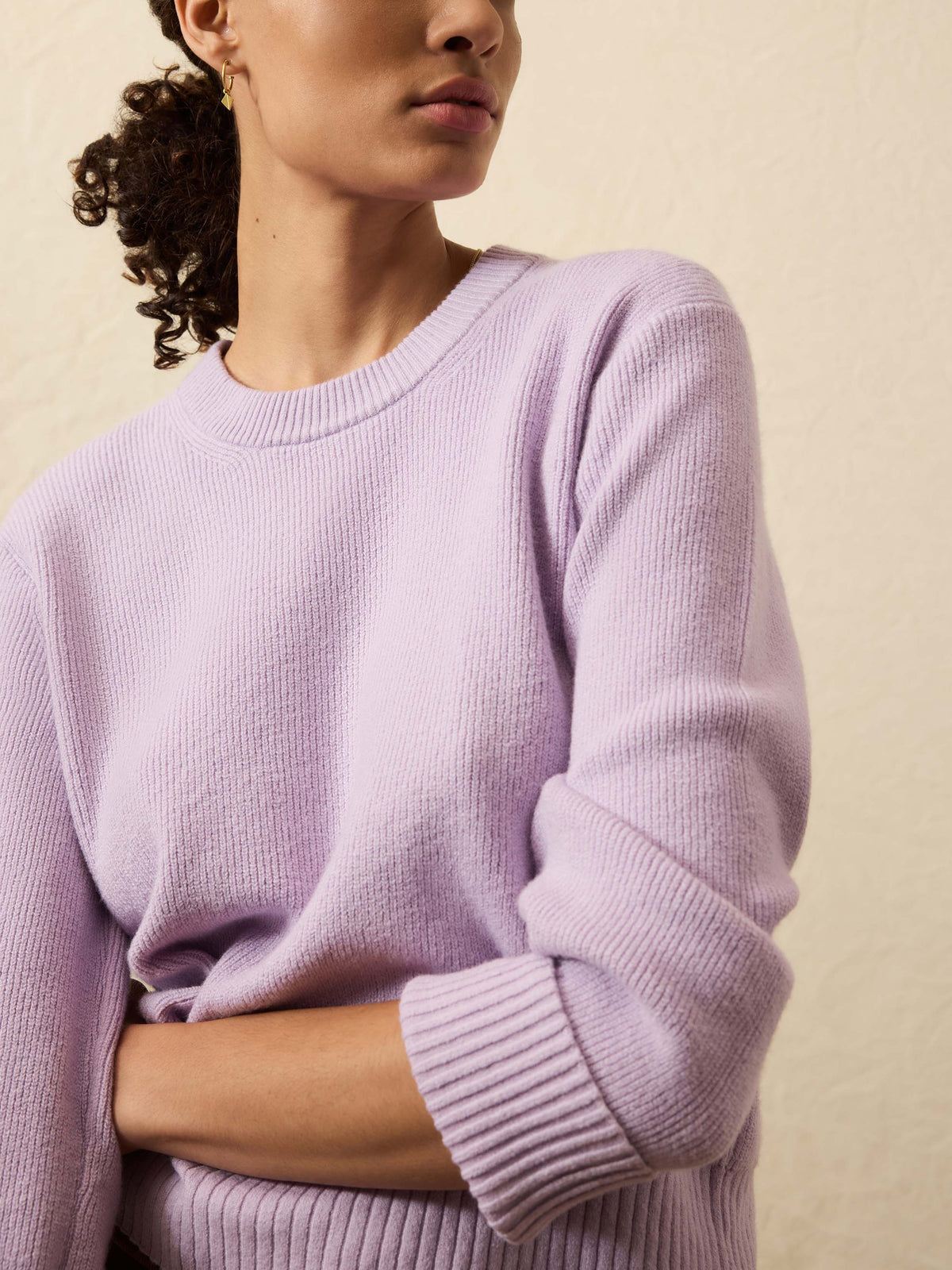 Faherty Jackson Crewneck Sweater - Ice Lilac Heather