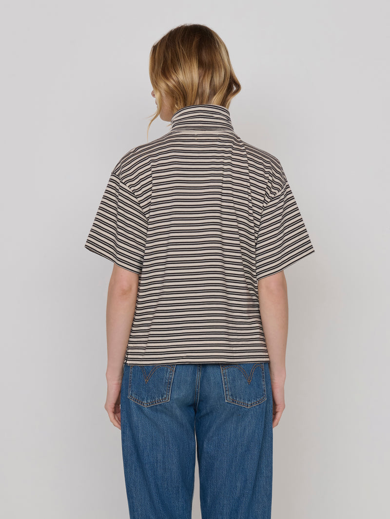 Nation LTD "Fable" Turtleneck Tee-Vintage Yarn Dye Stripe