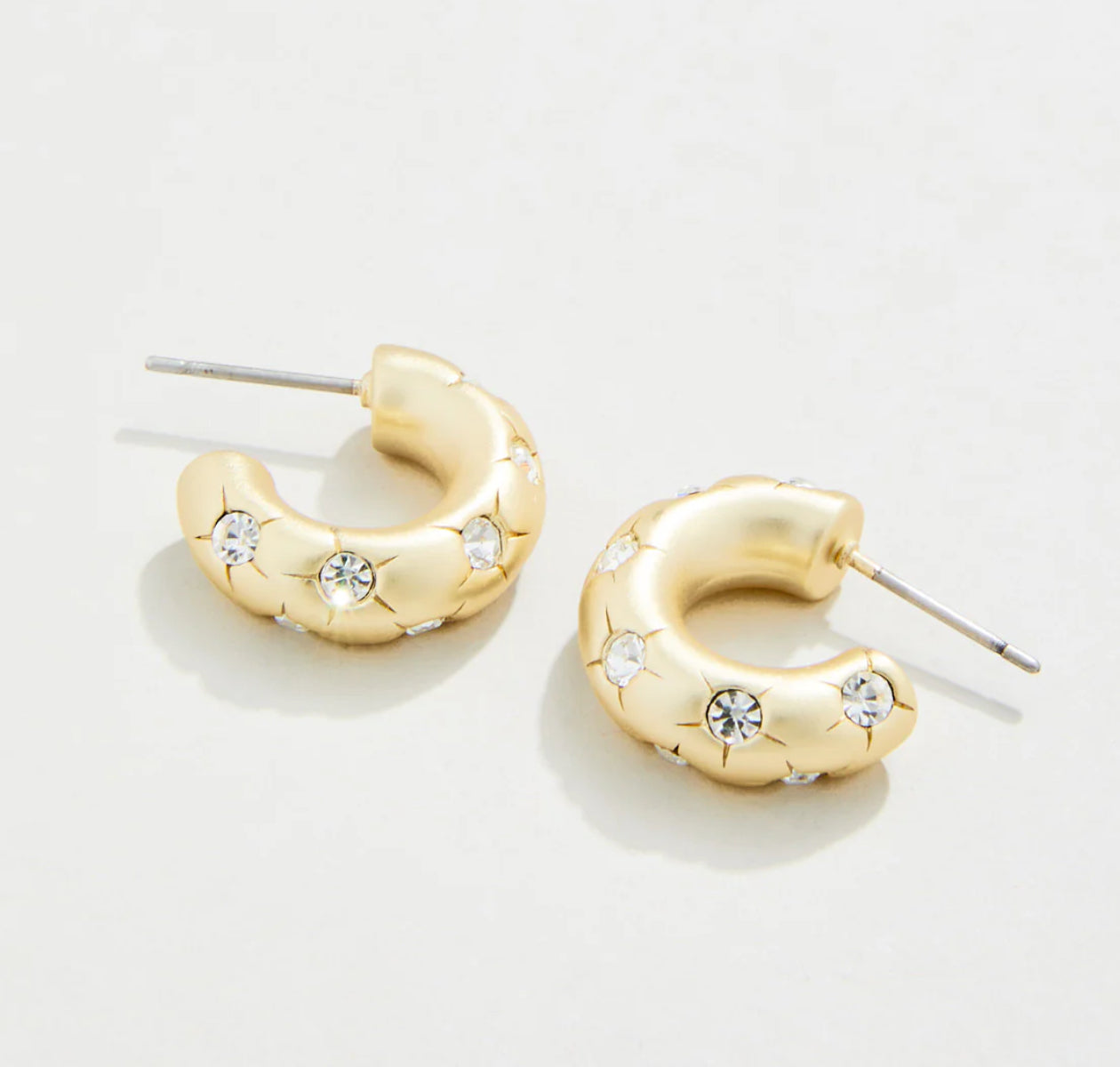 Spartina 449 Chubby Hoop Earrings-Crystal