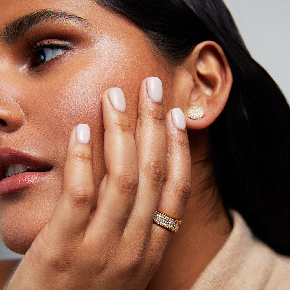 Dean Davidson Petit Pave Thick Stacking Ring-White Topaz