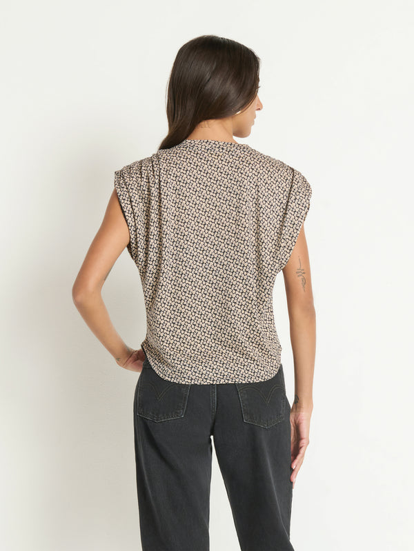 Nation LTD “Frankie” Lux Muscle Tee - Ditsy Floral Butterscotch