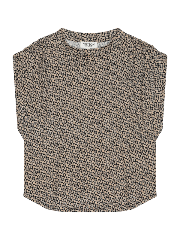 Nation LTD “Frankie” Lux Muscle Tee - Ditsy Floral Butterscotch