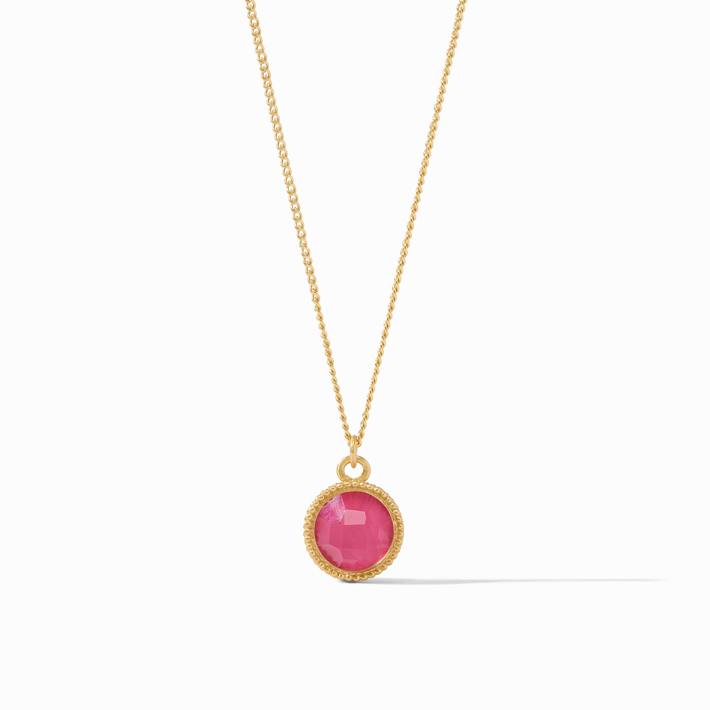 Julie Vos “Fleur-de-Lis” Solitaire Necklace-Iridescent Raspberry