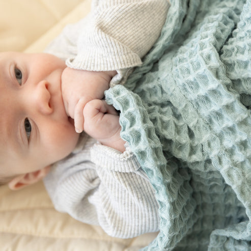 Bella Tunno Waffle Baby Blanket - Fog