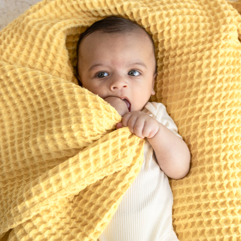 Bella Tunno Waffle Baby Blanket - Sunshine
