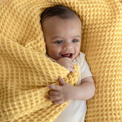 Bella Tunno Waffle Baby Blanket - Sunshine