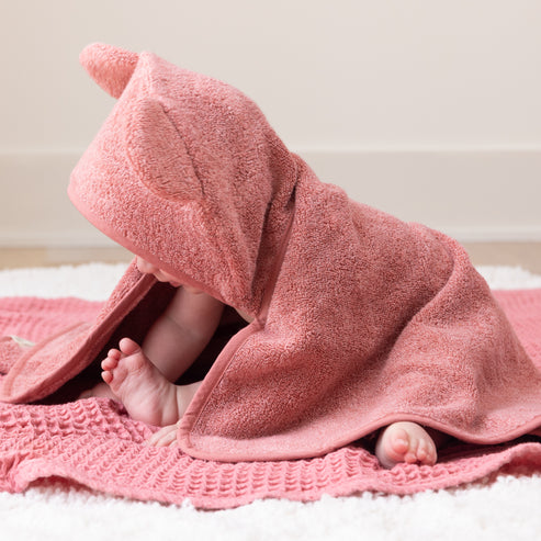 Bella Tunno Hooded Towel + Wash Mitt Set - Watermelon