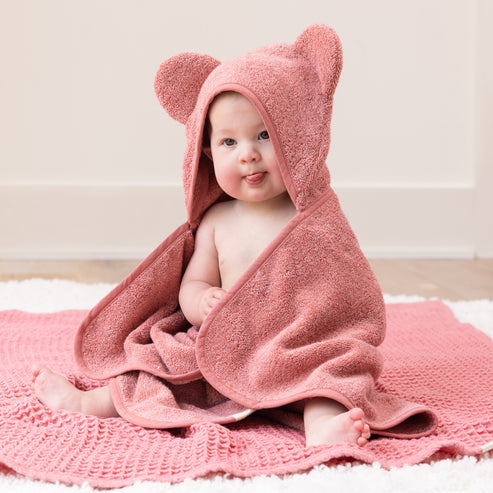Bella Tunno Hooded Towel + Wash Mitt Set - Watermelon