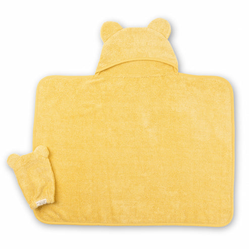 Bella Tunno Hooded Towel + Wash Mitt Set - Sunshine