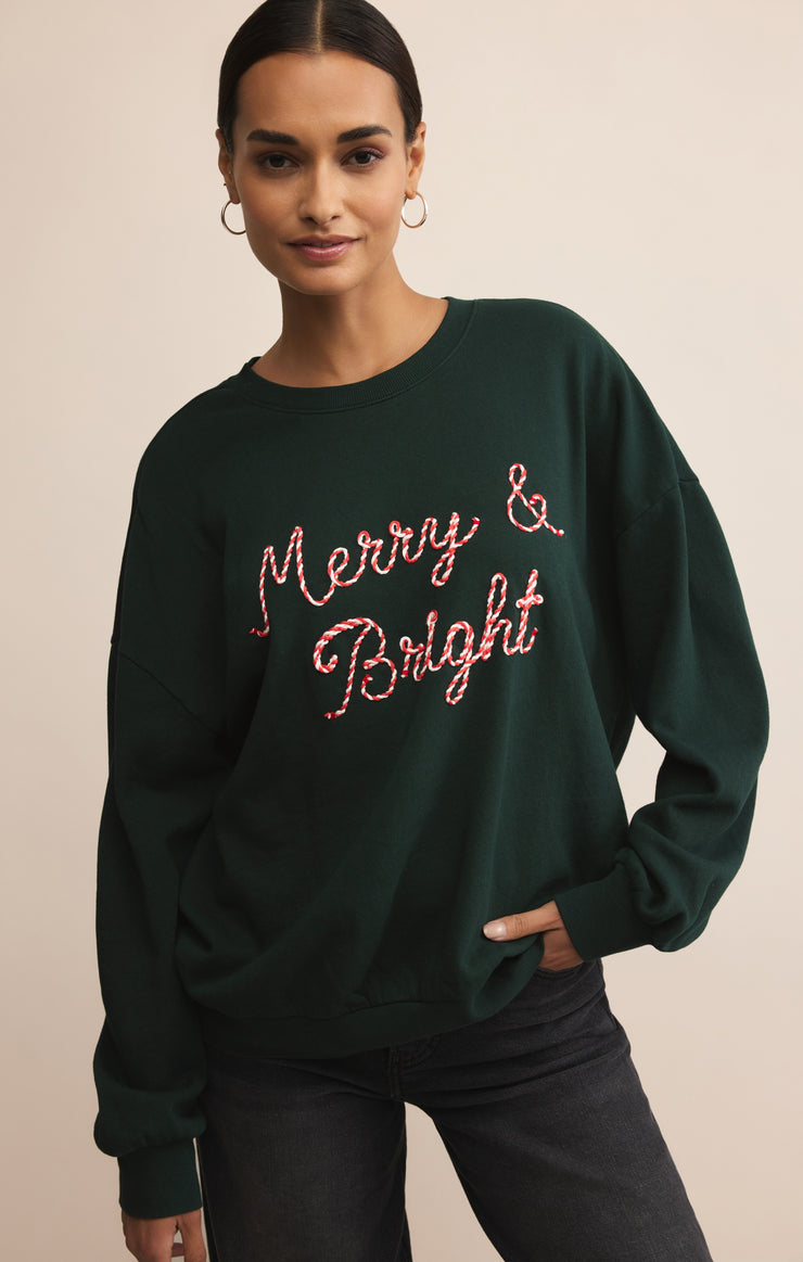 Z Supply Bright Sunday Sweatshirt - Garland Green