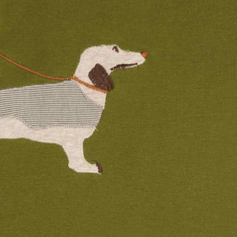 Milkbarn Kids Organic Appliqué One Piece-Green Dog