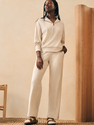 Faherty Legend™ Lounge Half Zip Sweatshirt-Off White