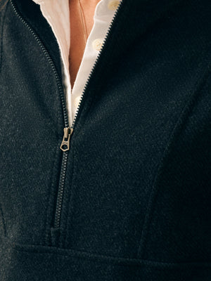 Faherty Legend™ Lounge Half Zip Sweatshirt-Heathered Black Twill