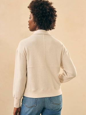 Faherty Legend™ Lounge Half Zip Sweatshirt-Off White