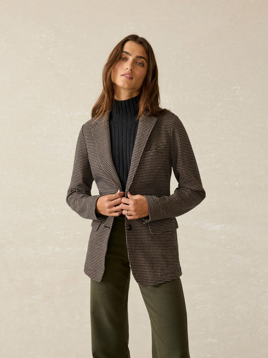 Faherty Inlet Knit Blazer-Houndstooth