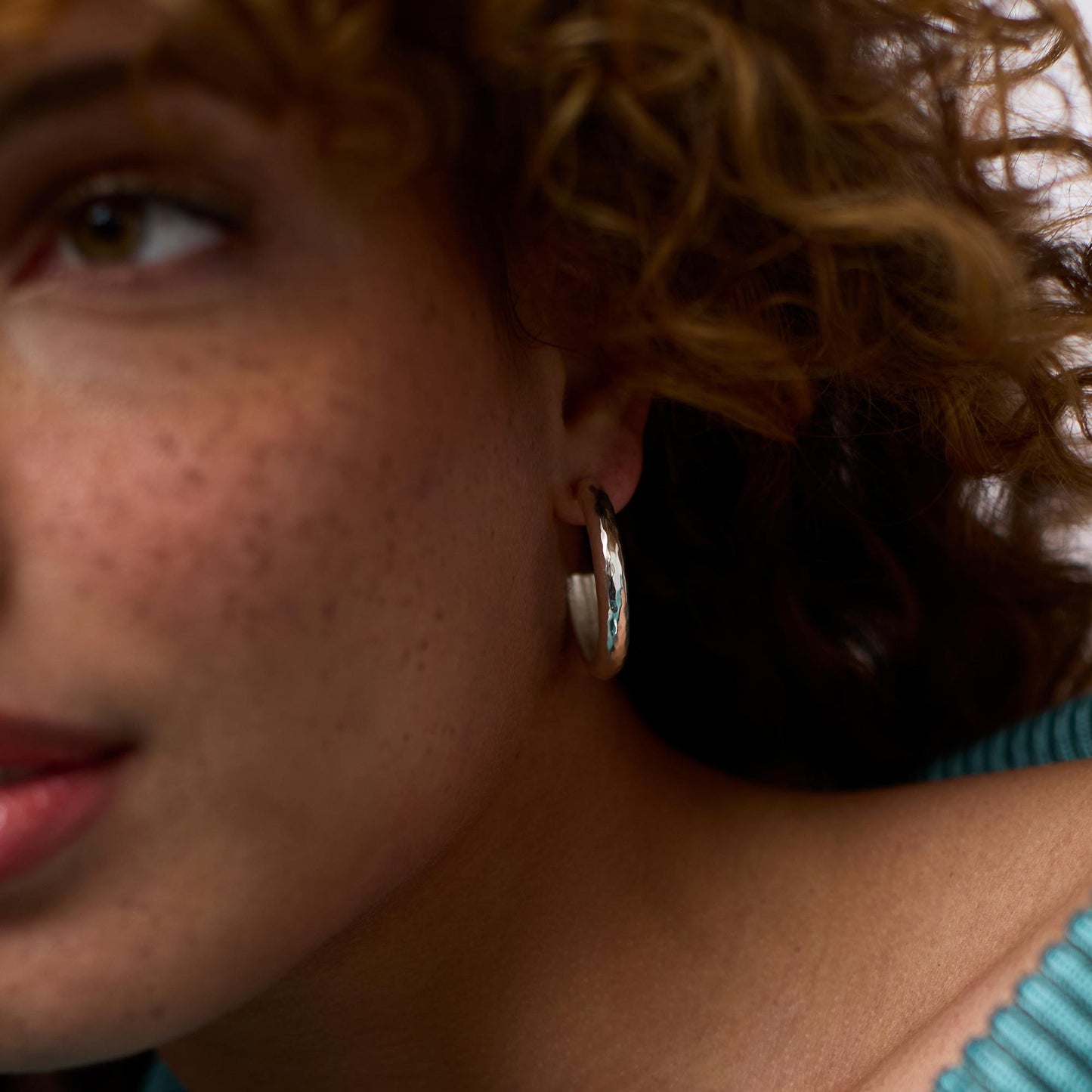 Julie Vos “Havana” Hoop - Silver- Small